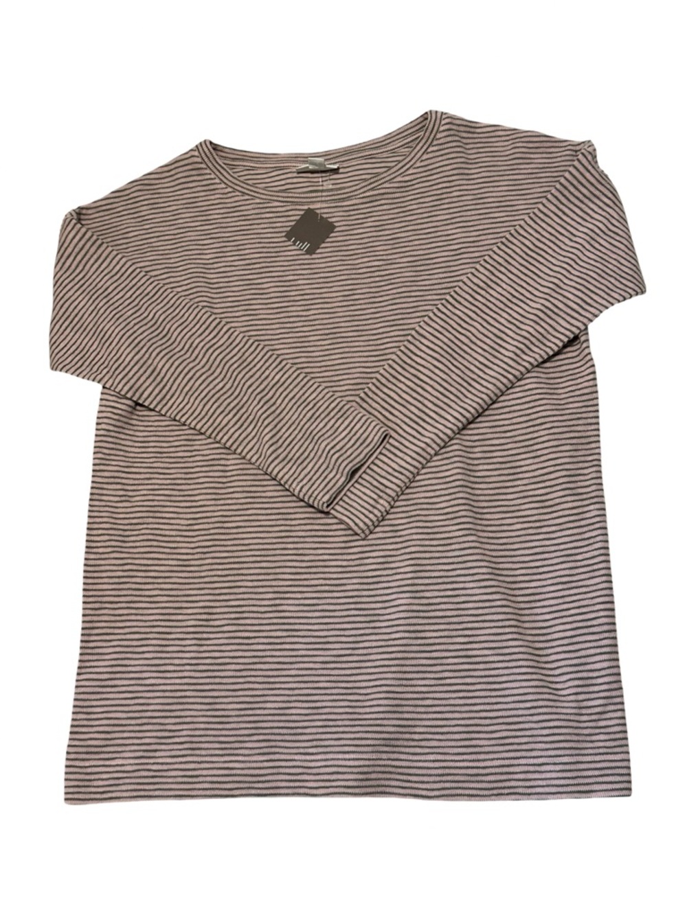 J. Jill Striped Long Sleeve Knit Top Neutral Pink Green Size Small